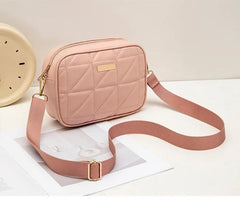 Chic Pink Embroidered Crossbody Bag