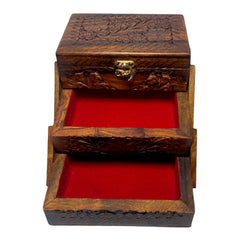 Carved wooden Jewelry Box