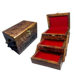 Carved wooden Jewelry Box