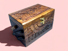 Carved wooden Jewelry Box